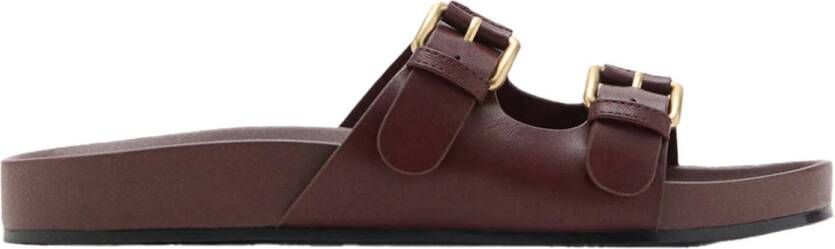 Mango slippers donkerrood