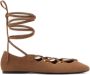 Mango suède ballerina's cognac - Thumbnail 1