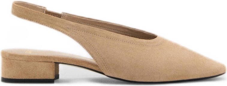 Mango suède slingback loafers beige