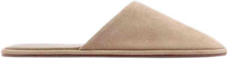 Mango suède slippers beige