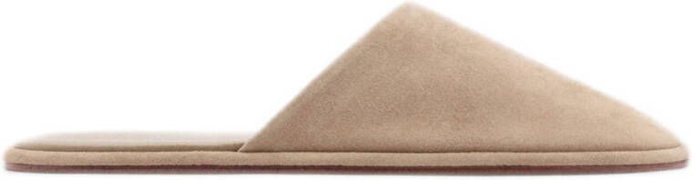 Mango suède slippers beige