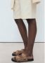 Mango suède slippers bruin - Thumbnail 1