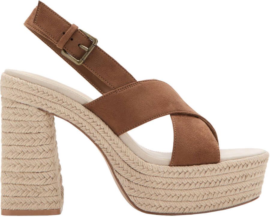 MANGO TEEN espadrille sandalen bruin
