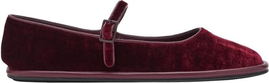 MANGO TEEN fluwelen ballerina's donkerrood