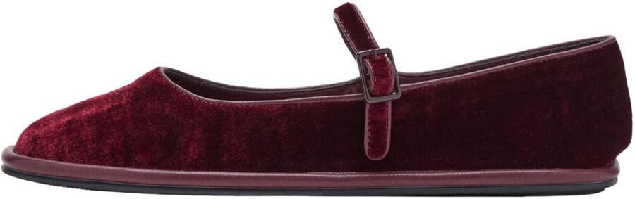 MANGO TEEN fluwelen ballerina's donkerrood - Foto 3