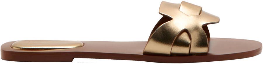 MANGO TEEN leren sandalen goud