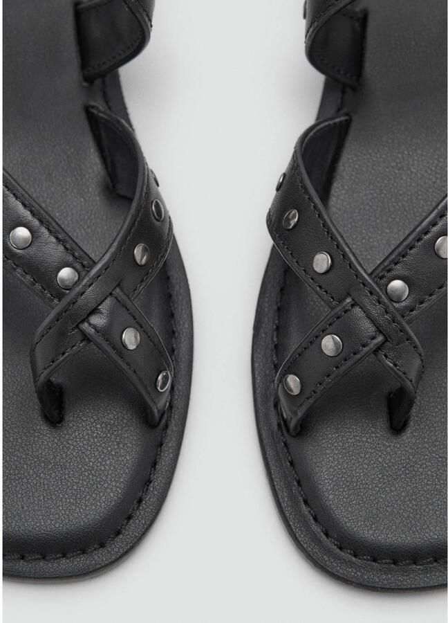MANGO TEEN leren sandalen zwart met studs - Foto 2