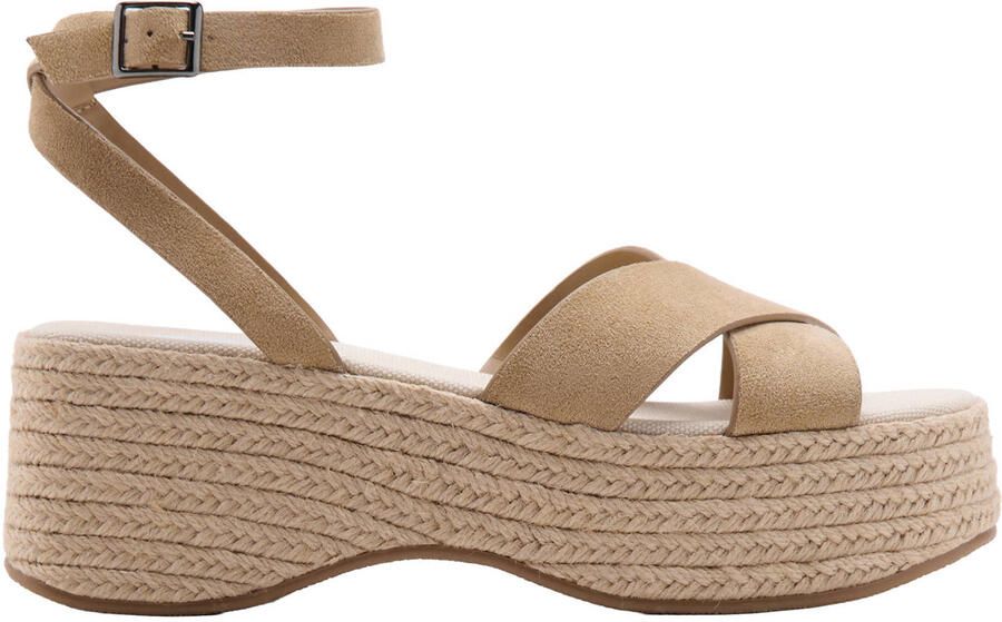MANGO TEEN plateausandalen lichtbruin