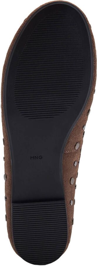 MANGO TEEN suède ballerina's met studs bruin - Foto 3