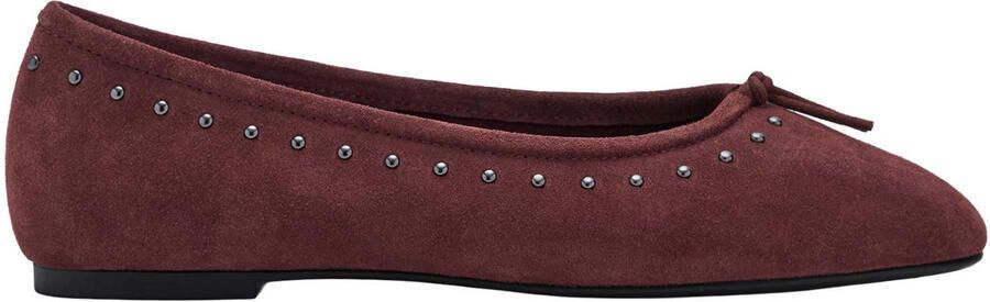 MANGO TEEN suède ballerina's met studs donkerrood
