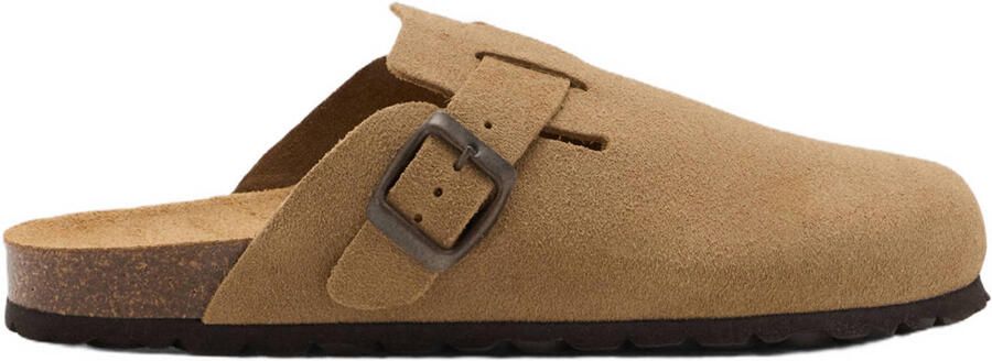 MANGO TEEN suède clogs beige