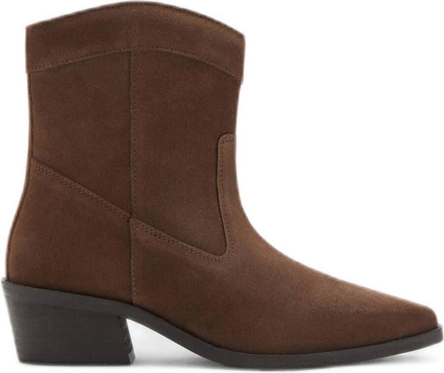 MANGO TEEN suède cowboylaarzen bruin
