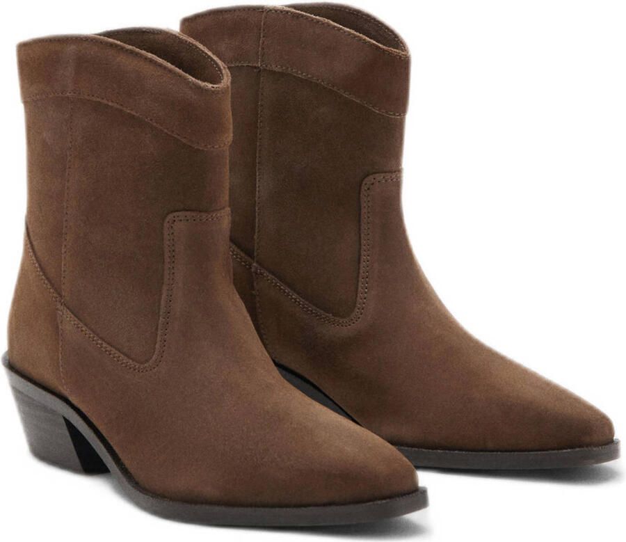 MANGO TEEN suède cowboylaarzen bruin