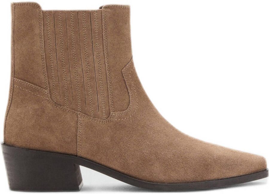 MANGO TEEN suède cowboylaarzen camel