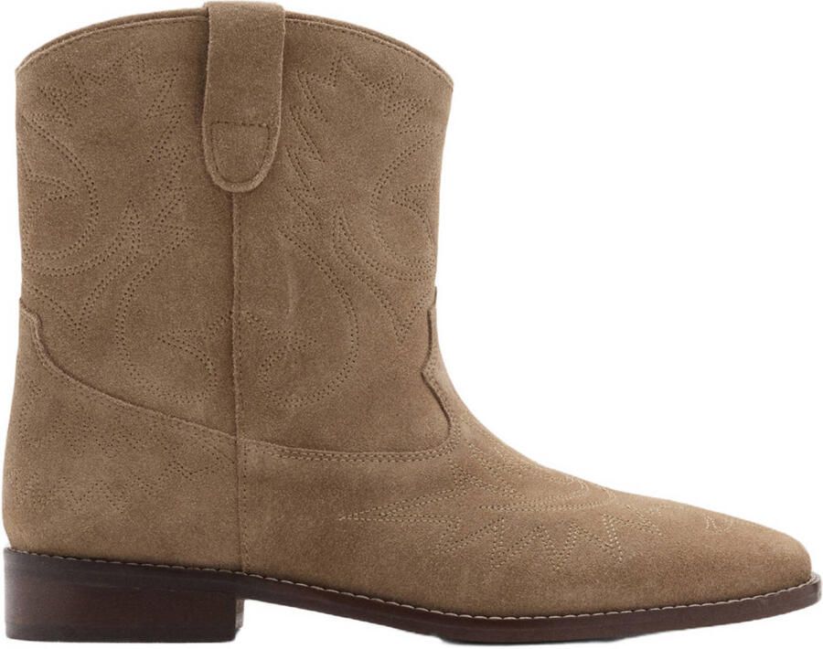 MANGO TEEN suède western laarzen lichtbruin