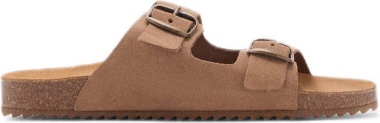MANGO TEEN suède slippers camel