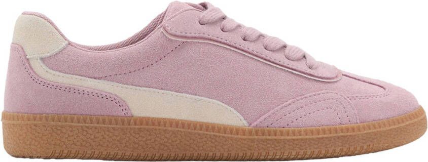MANGO TEEN suède sneakers lichtroze