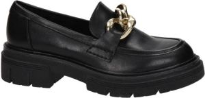 Marco Tozzi chunky loafers met ketting zwart
