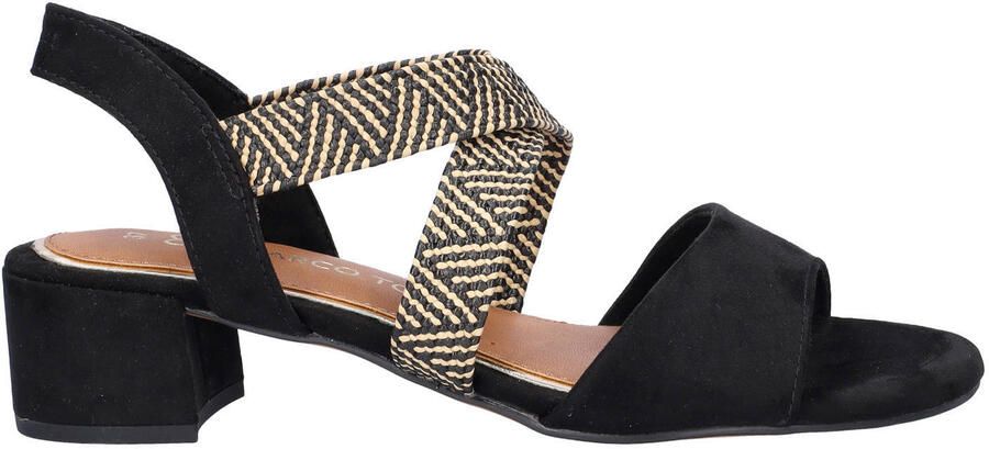Marco Tozzi suèdelook sandalen met blokhak zwart