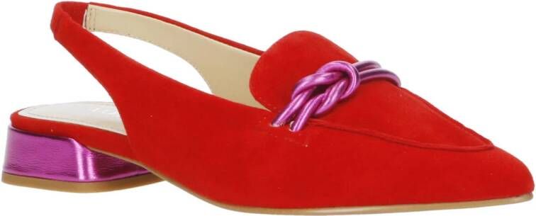 Maripe suède slingback loafers rood