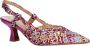 Maripe Valeria 4872 leren slingback pumps roze multi - Thumbnail 1