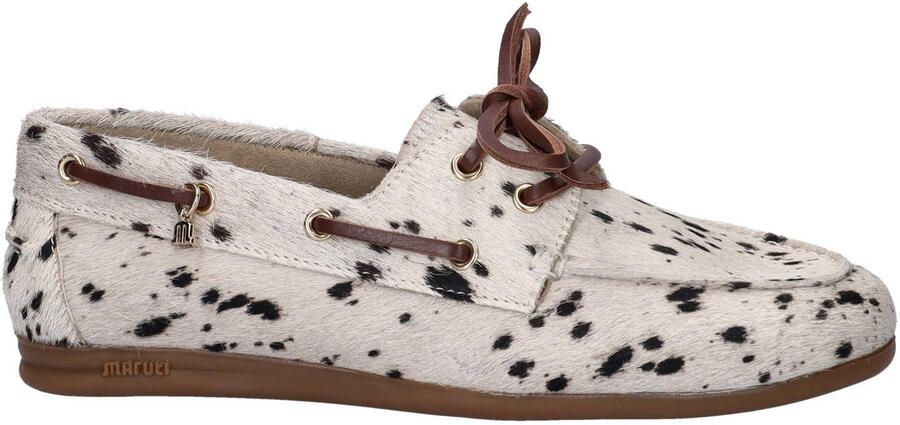Maruti Eliza leren bootschoenen met ponyhair wit zwart - Foto 3