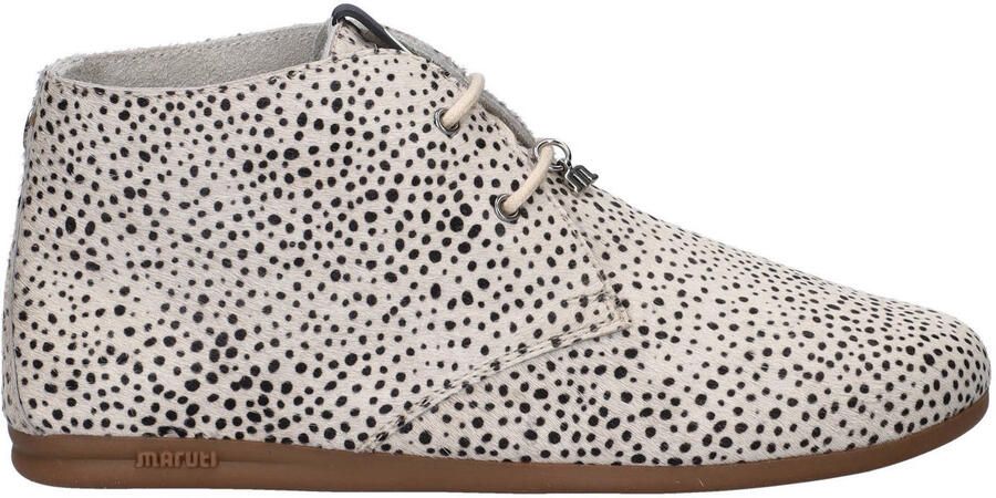 Maruti Gimlet veterboots met ponyhair ecru zwart