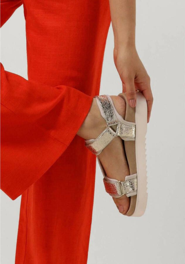 Maruti Beau leren sandalen met klittenband Goud Leer Plateau sandalen Dames