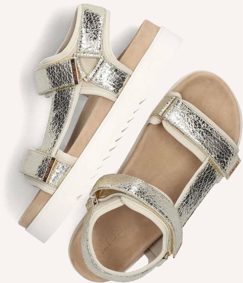 Maruti Beau leren sandalen met klittenband Goud Leer Plateau sandalen Dames - Foto 2