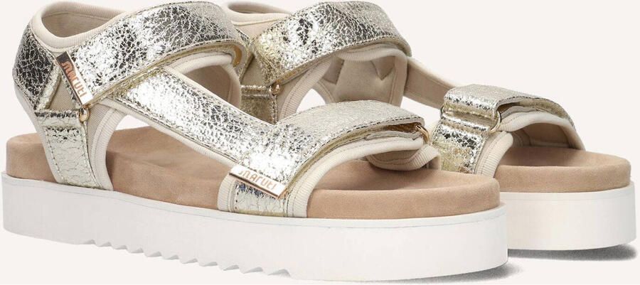 Maruti Beau leren sandalen met klittenband Goud Leer Plateau sandalen Dames - Foto 3