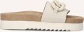 Maruti Witte Leren Slipper met Kettingdetail Beige Dames - Wit