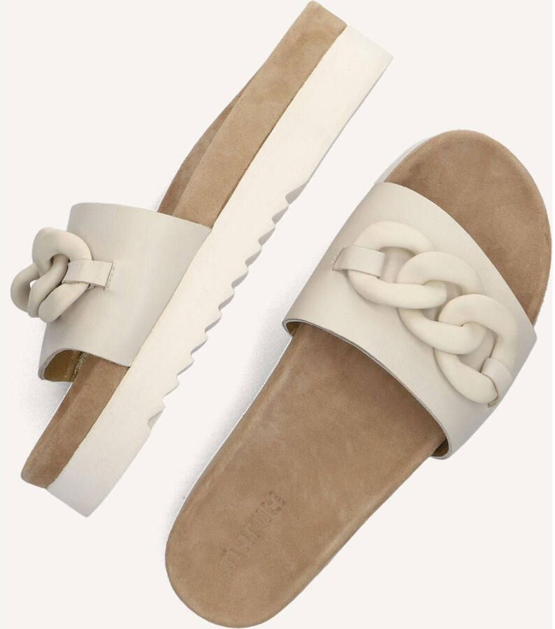 Maruti Witte Leren Slipper met Kettingdetail Beige Dames - Foto 5