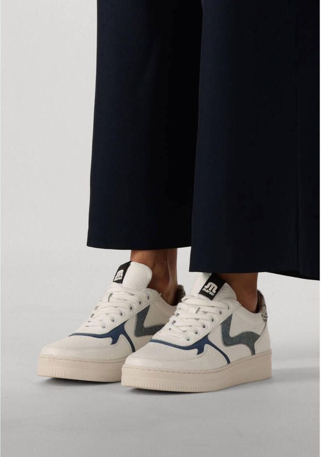 Maruti Witte lage sneakers met ponyhaar en suède