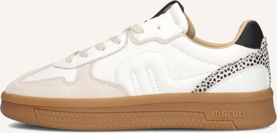 Maruti Yale Suede BSA White Beige Black Dames Sneakers Wit