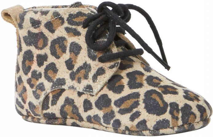 Mavies leren babyschoenen Bruin Meisjes Leer Dierenprint 21 22