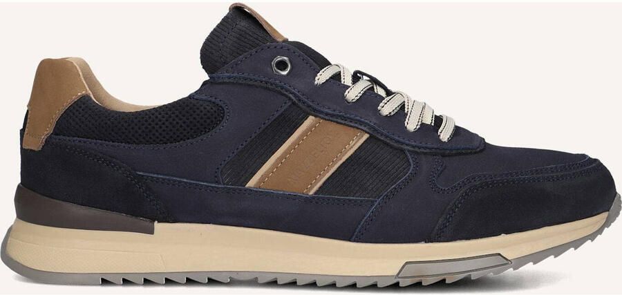Mazzeltov Zagreb Sneakers Heren Leren Sneaker Blauw