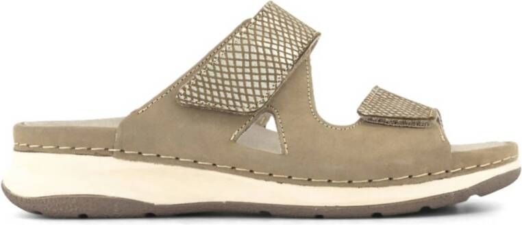 Medicus comfort leren slippers taupe
