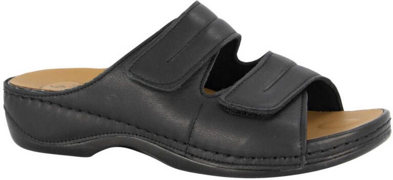 Medicus comfort leren slippers zwart
