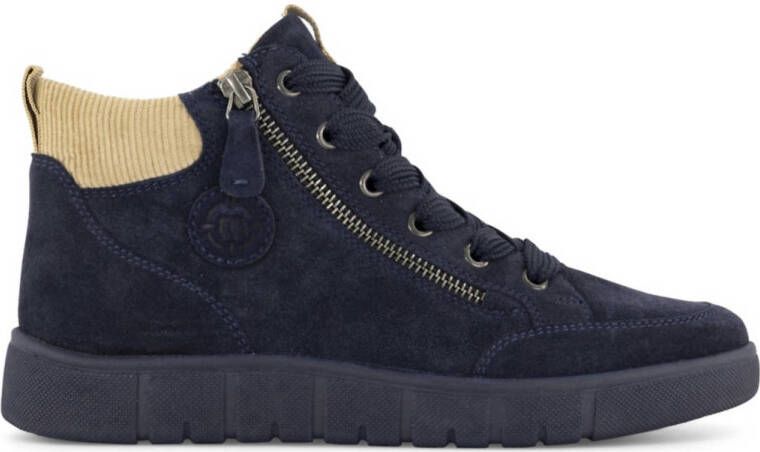 Medicus gevoerde suède sneakers donkerblauw