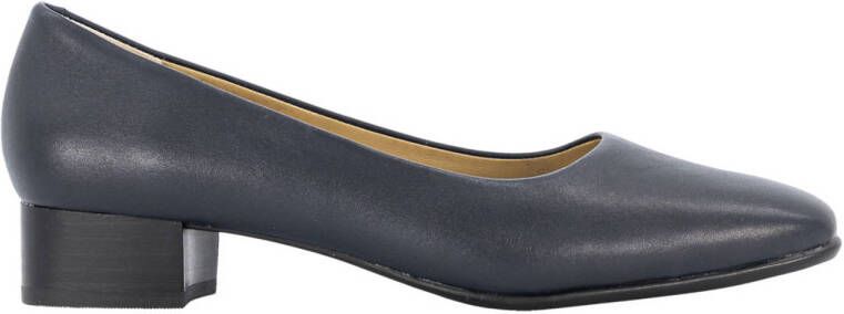 Medicus leren pumps met lage hak donkerblauw