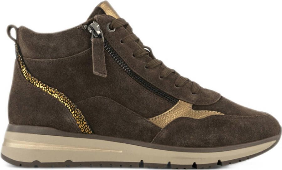 Medicus comfort gevoerde suède sneakers bruin goud