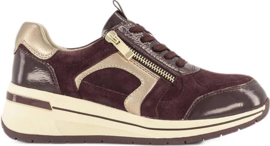 Medicus comfort suède sneakers bordeaux goud