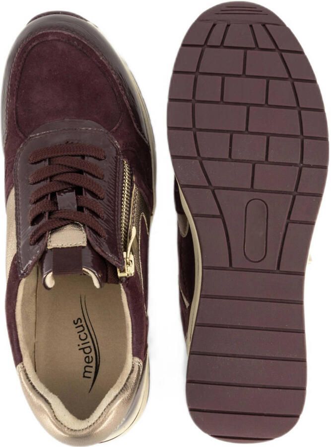 Medicus comfort suède sneakers bordeaux goud - Foto 2