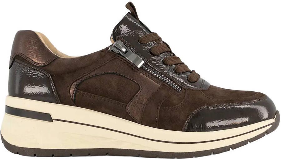Medicus leren sneakers met sleehak bruin