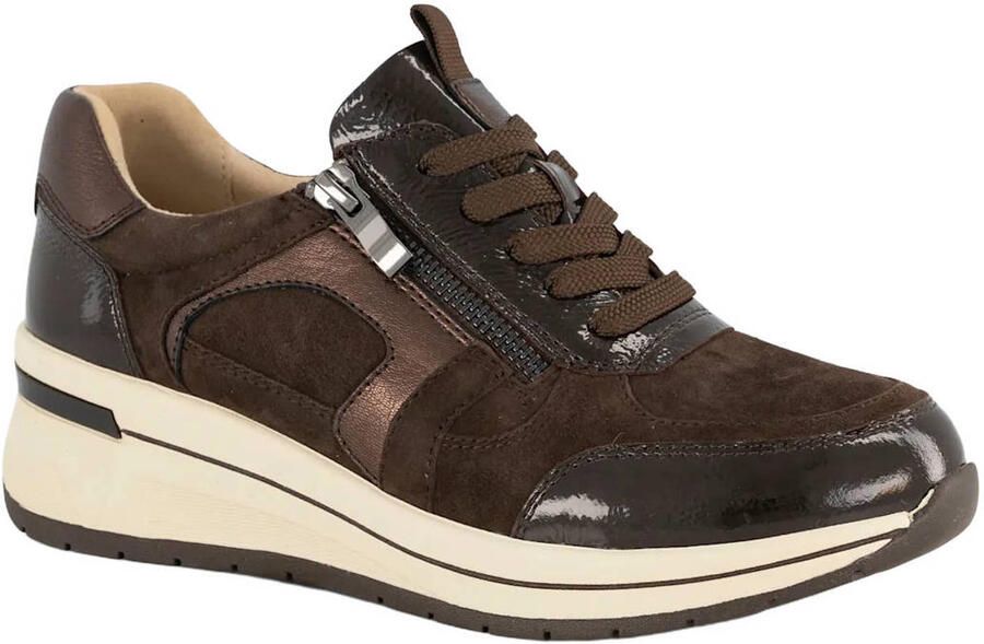 Medicus leren sneakers met sleehak bruin - Foto 3