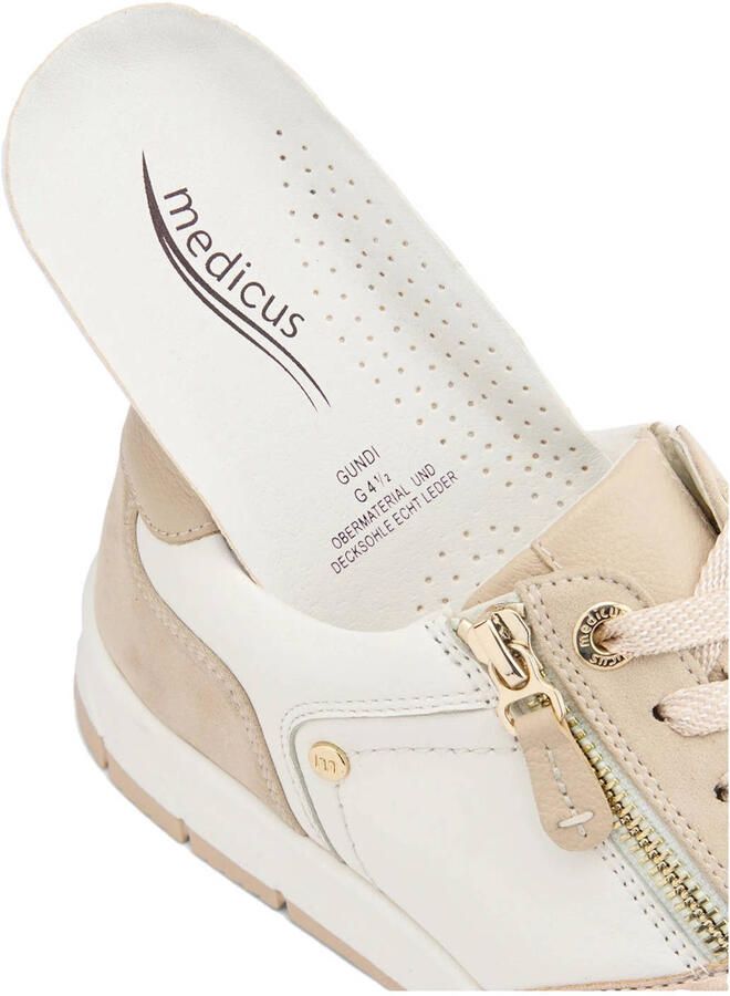 Medicus leren sneakers wit beige - Foto 3