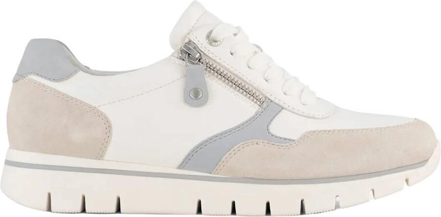 Medicus leren sneakers wit beige blauw