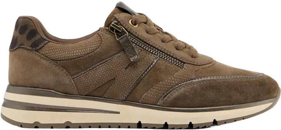 Medicus suède sneakers met dierenprint taupe