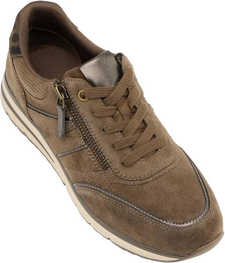 Medicus suède sneakers met dierenprint taupe - Foto 2