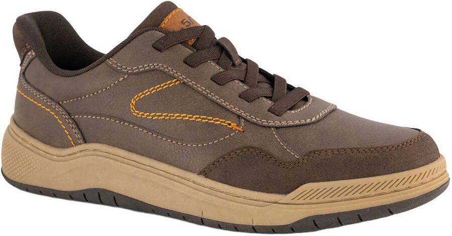Memphis One imitatieleren sneakers bruin - Foto 3